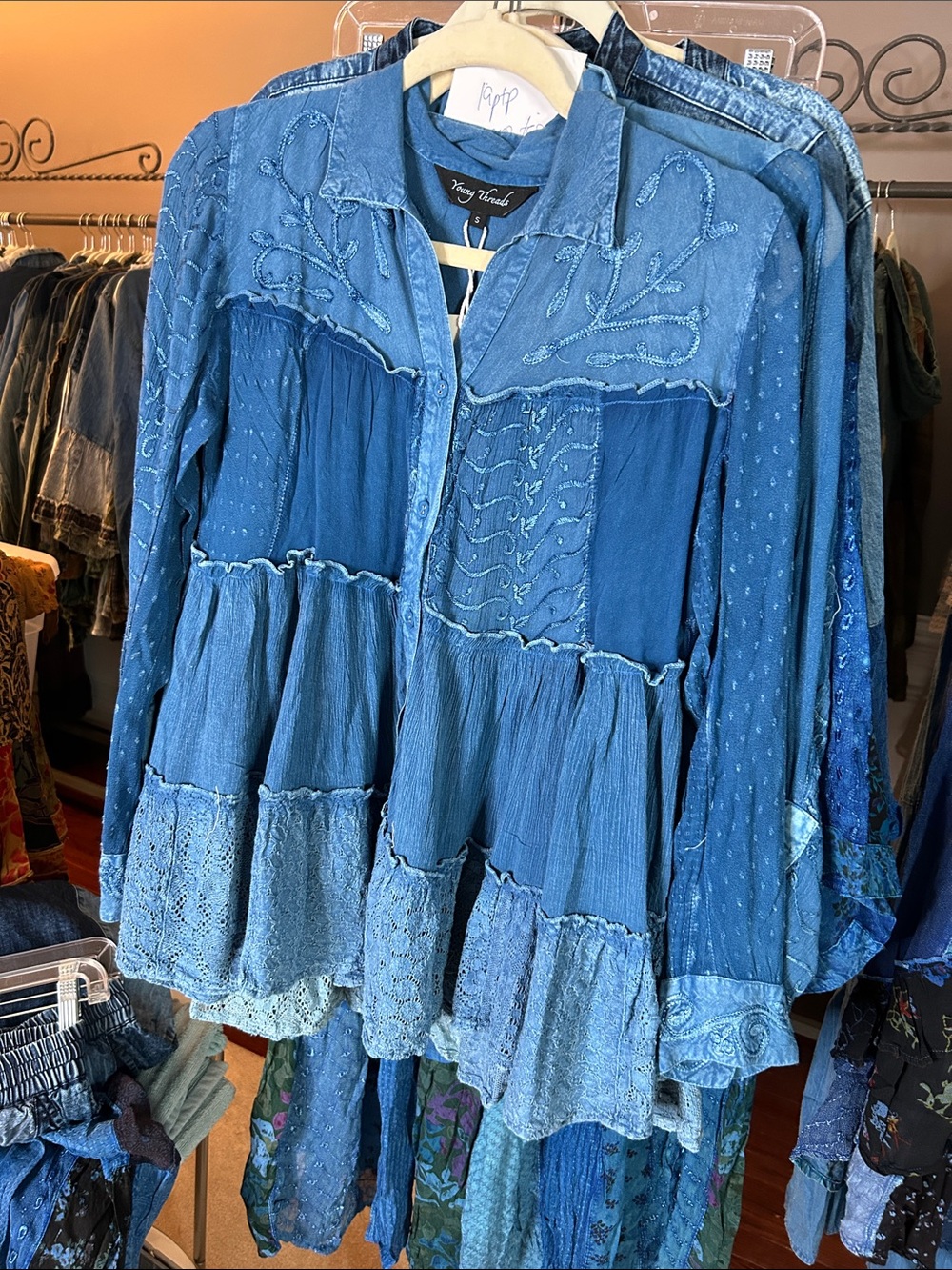 YOUNG THREADS NWT  BLUE TOP ptp 19